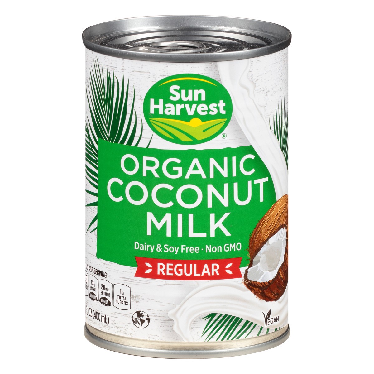 slide 2 of 4, Sun Harvest Organic Coconut Milk Regular 18%, 13.5 oz