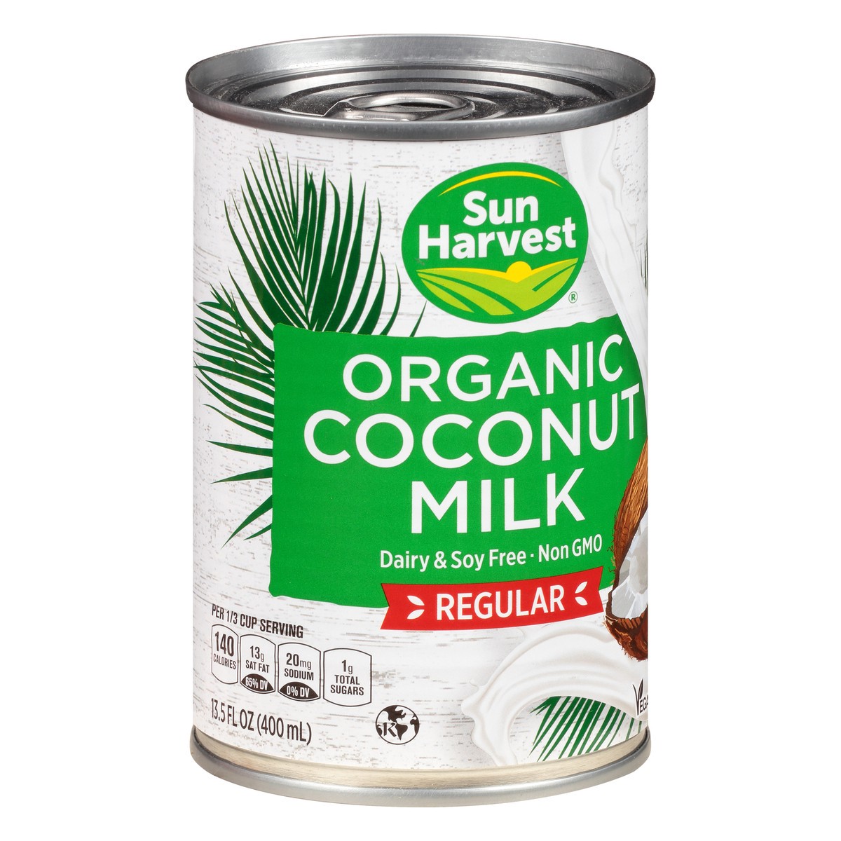 slide 4 of 4, Sun Harvest Organic Coconut Milk Regular 18%, 13.5 oz