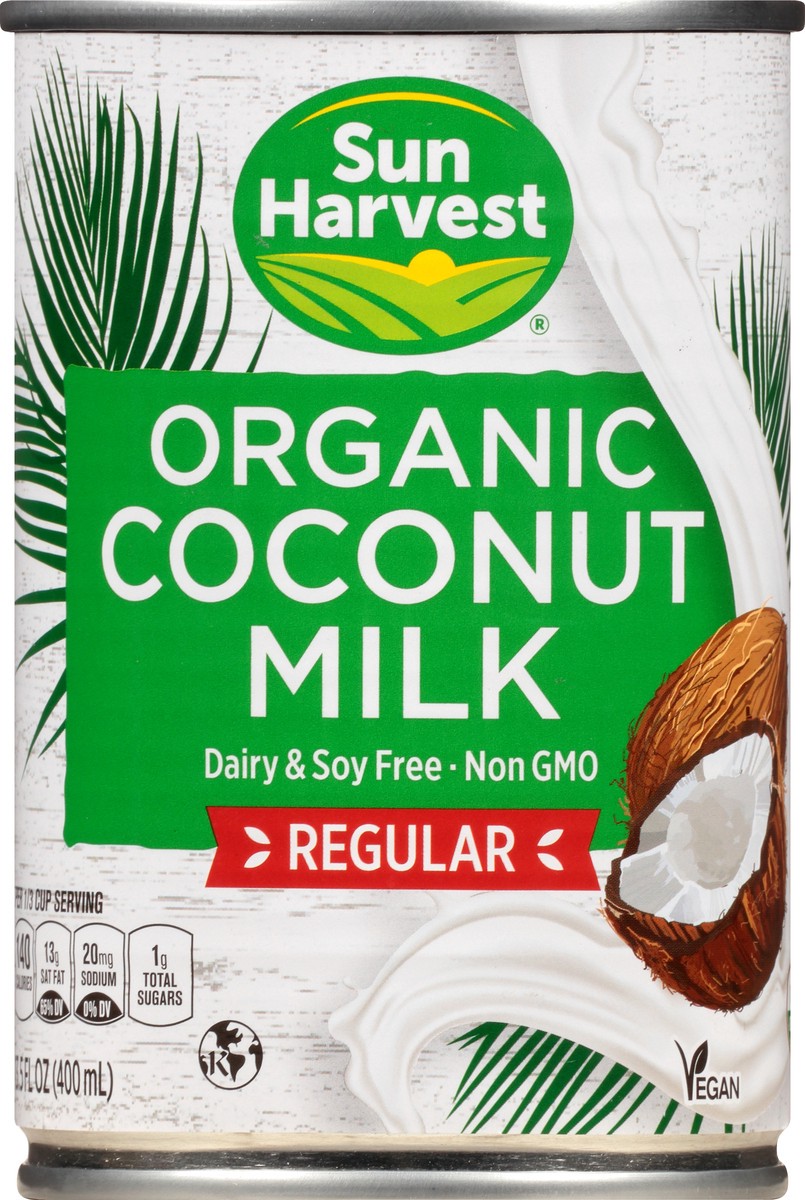 slide 1 of 4, Sun Harvest Organic Coconut Milk Regular 18%, 13.5 oz