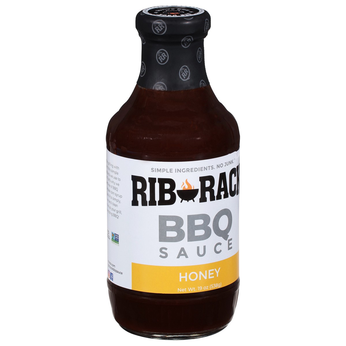 slide 8 of 9, Rib Rack Honey BBQ Sauce 19 oz, 19 ct