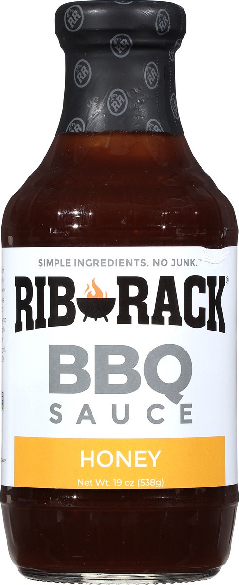 slide 9 of 9, Rib Rack Honey BBQ Sauce 19 oz, 19 ct