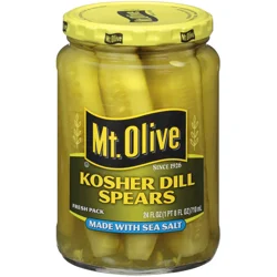Mt. Olive Kosher Dill Spear Pickles with Sea Salt - 24 fl oz jar