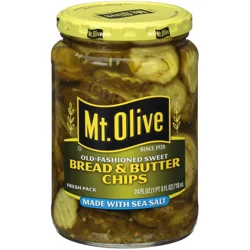 Mt. Olive Old-Fashioned Sweet Bread & Butter Pickle Chips With Sea Salt