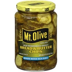 Mt. Olive Old-Fashioned Sweet Bread & Butter Pickle Chips With Sea Salt