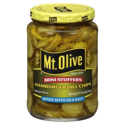 Mt. Olive Mini Stuffers Hamburger Dill Pickle Chips With Sea Salt