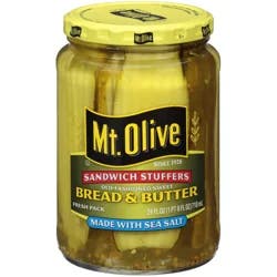 Mt. Olive Old-Fashioned Sweet Bread & Butter Sandwich Stuffers 24 fl. oz. Jar