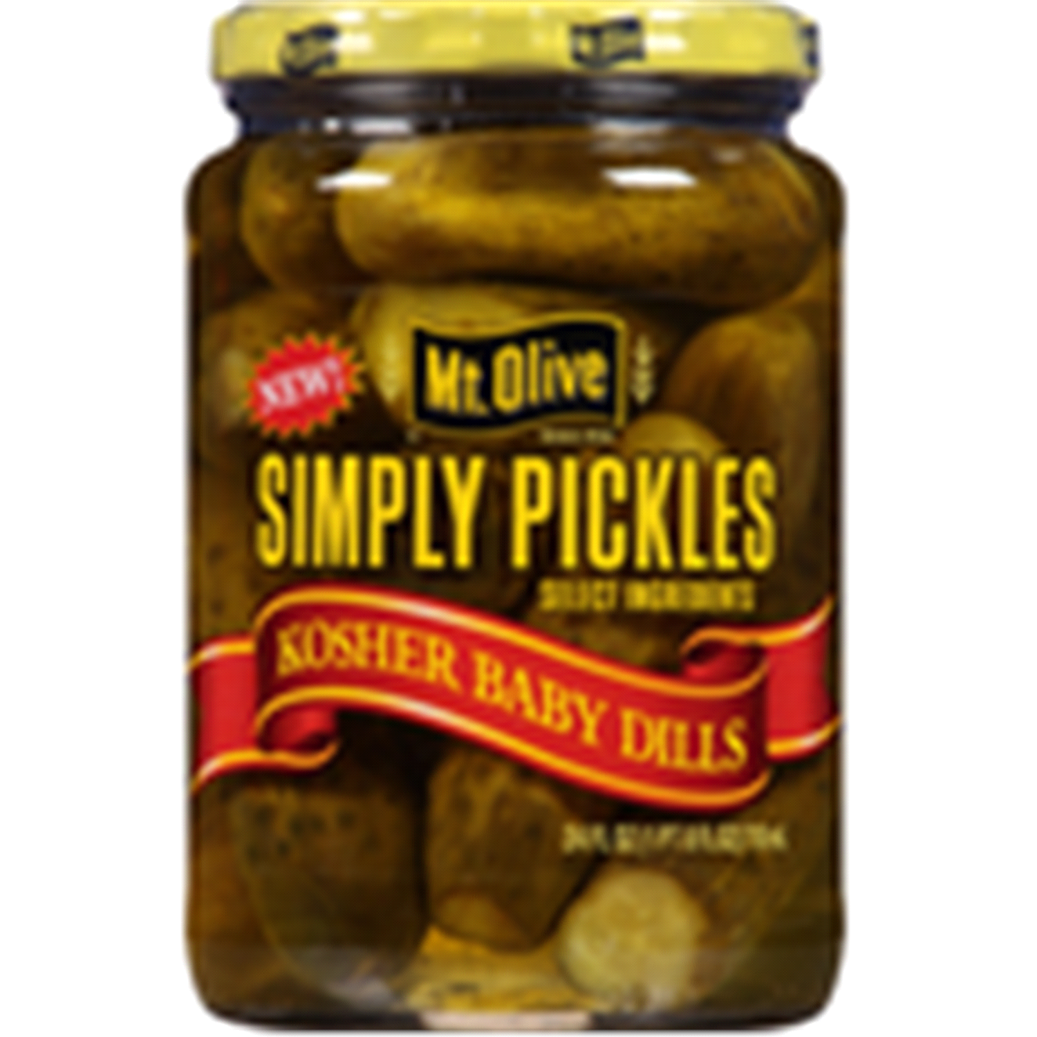 slide 4 of 4, Mt. Olive Simply Kosher Baby Dill Pickles, 24 fl oz