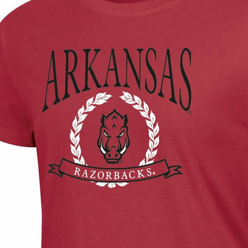slide 3 of 3, NCAA Arkansas Razorbacks Women's Crew Neck T-Shirt - M: Relaxed Fit, Lightweight Jersey, 1 ct