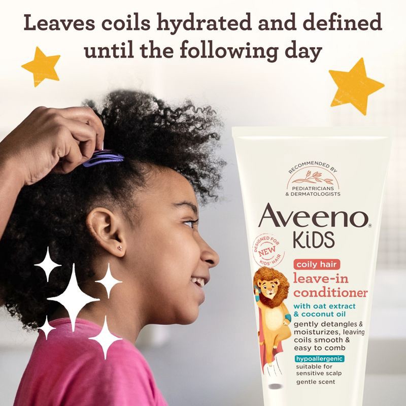 slide 3 of 6, Aveeno Kids' Coily Hair Leave In Conditioner - 8 fl oz, 8 fl oz