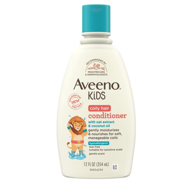 slide 2 of 7, Aveeno Kids' Coily Hair Conditioner - 12 fl oz, 12 fl oz