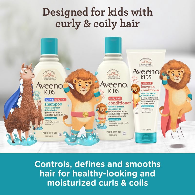 slide 6 of 7, Aveeno Kids' Coily Hair Conditioner - 12 fl oz, 12 fl oz