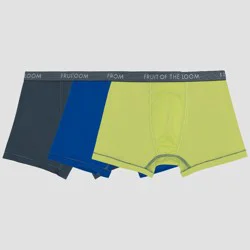 Fruit of the Loom Boys' 3pk Boxer Briefs - Gray/Blue L