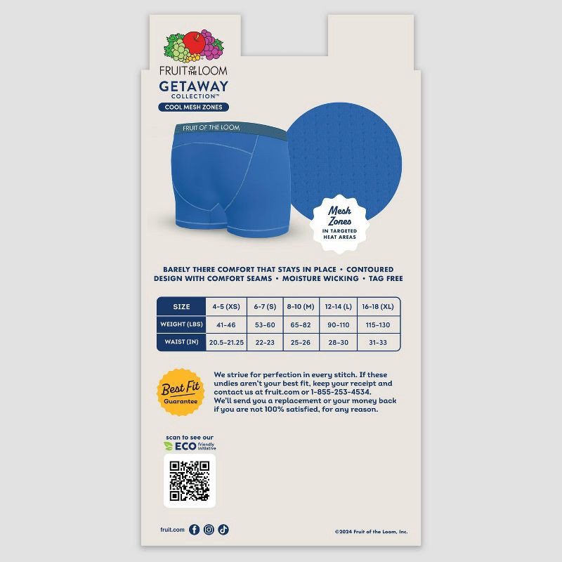 slide 3 of 3, Fruit of the Loom Boys' 3pk Boxer Briefs - Gray/Blue XL, 3 ct