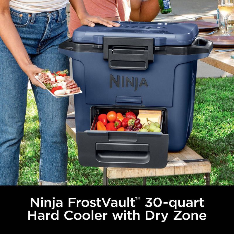 slide 3 of 12, Ninja FrostVault 30qt Hard Sided Cooler with Dry Zone - Lakeshore Blue, 30 qt