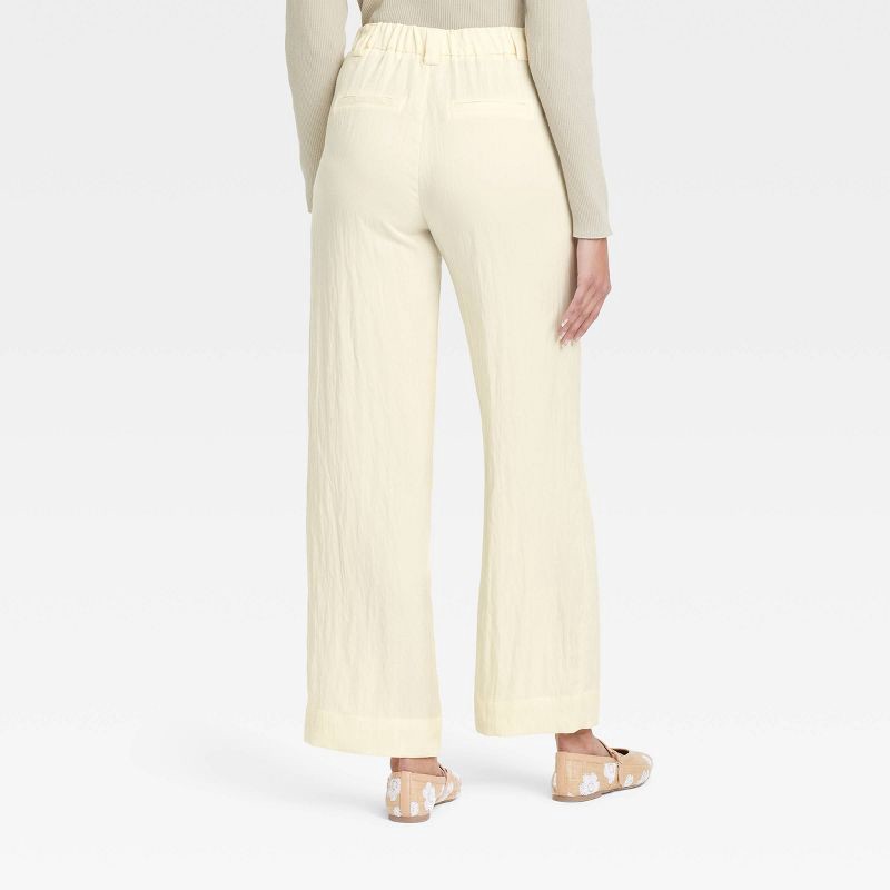 slide 2 of 3, Women's High-Rise Straight Trousers - A New Day™ White 8: Midweight Twill, Fly Button & Zipper, 30.5" Inseam, 1 ct