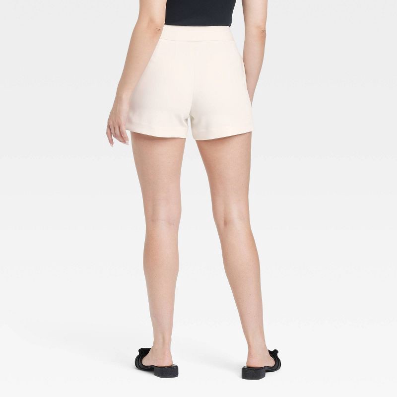 slide 2 of 3, Women's High-Rise Tailored Shorts - A New Day™ White 4: Recycled Polyester, Inside Pocket, 1 ct