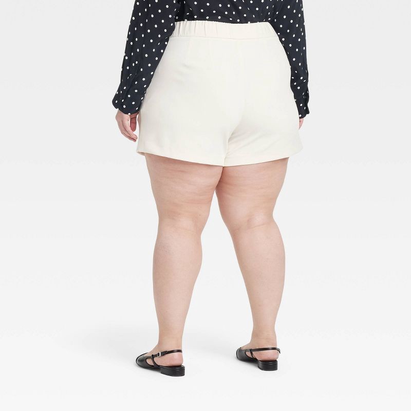 slide 2 of 3, Women's High-Rise Tailored Shorts - A New Day™ White 17: Recycled Polyester, Inside Pocket, 1 ct