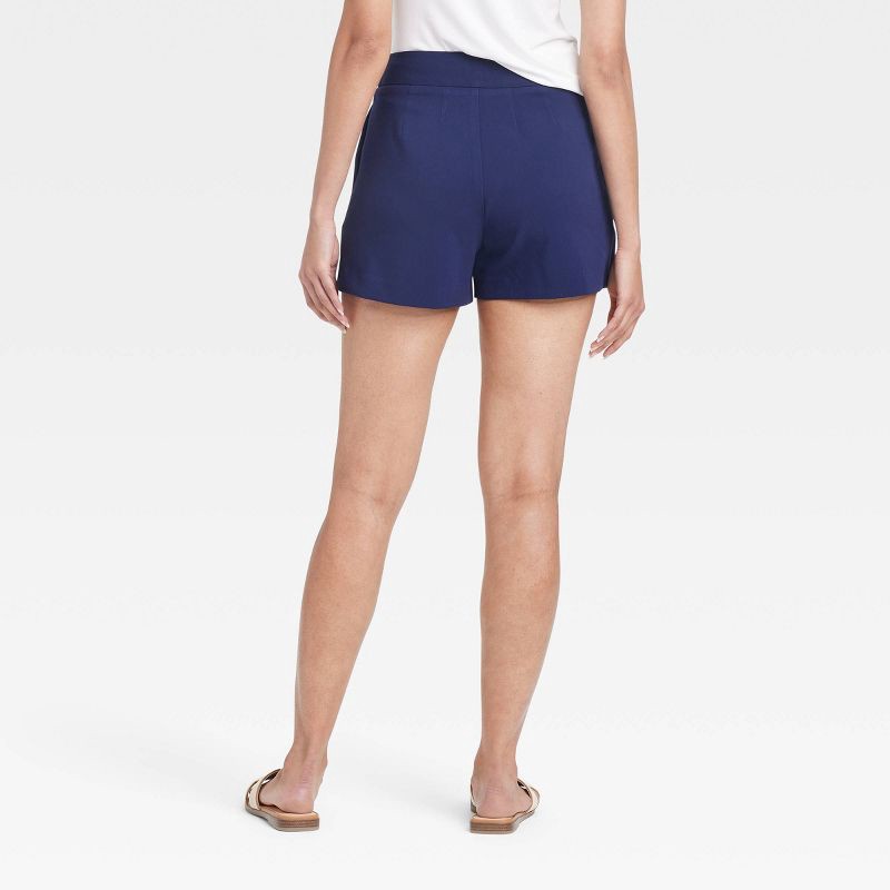 slide 2 of 3, Women's High-Rise Tailored Shorts - A New Day™ Navy 10: Recycled Polyester, Inside Pocket, 1 ct