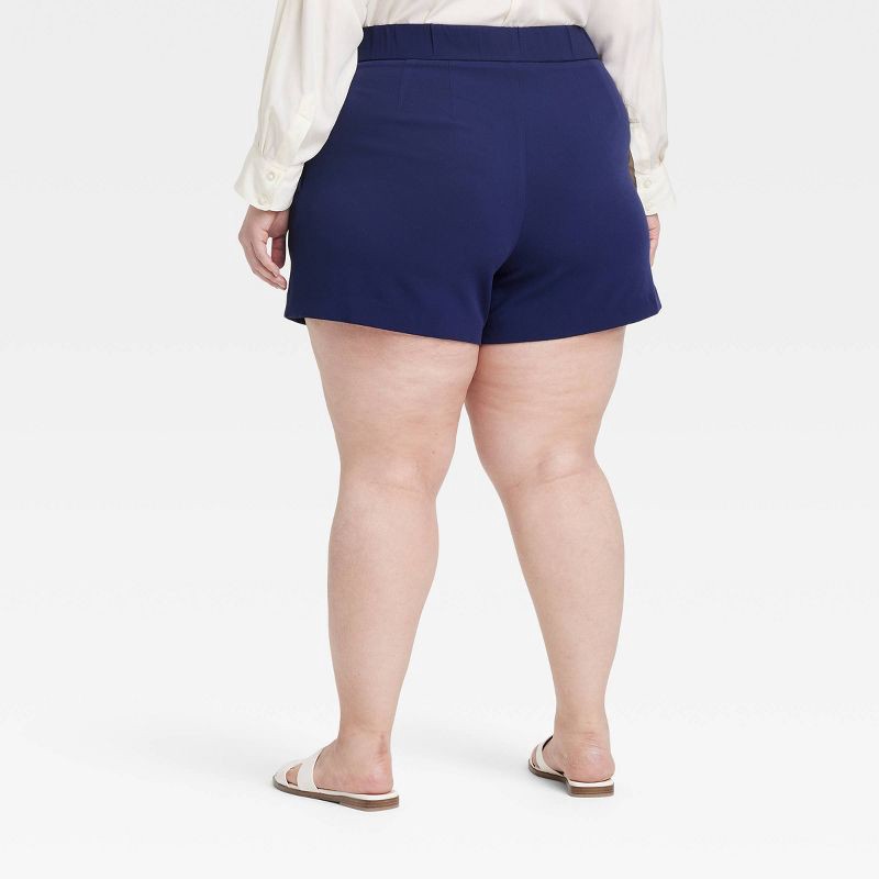 slide 2 of 3, Women's High-Rise Tailored Shorts - A New Day™ Navy 17: Recycled Polyester, Inside Pocket, 1 ct