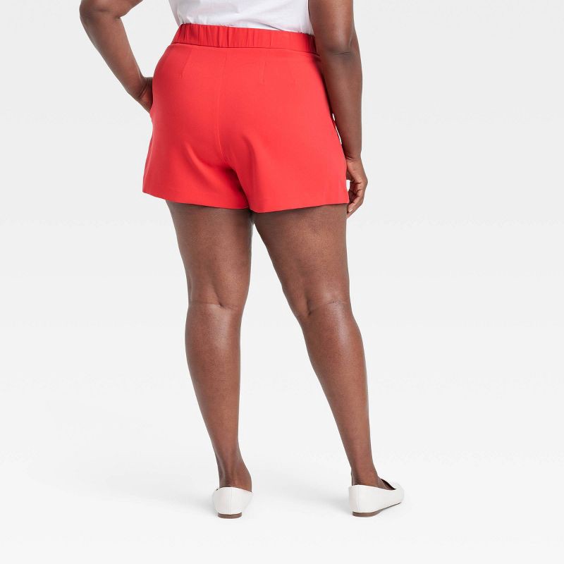 slide 2 of 3, Women's High-Rise Tailored Shorts - A New Day™ Red 17: Recycled Polyester Blend, , Inside Pocket, Woven Fabric, 1 ct