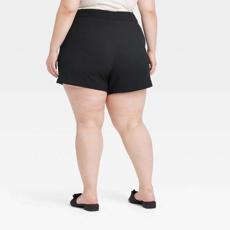slide 2 of 3, Women's High-Rise Tailored Shorts - A New Day™ Black 17: Recycled Polyester, Inside Pocket, 1 ct