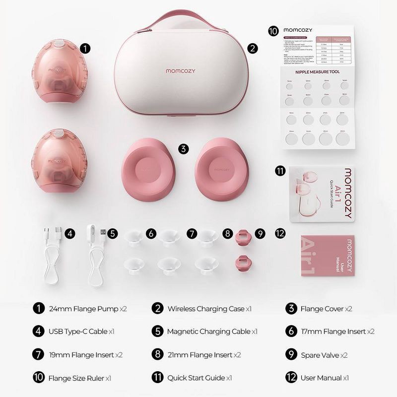 slide 13 of 15, Momcozy Air 1 Ultra-Slim Wearable Electric Breast Pump Set, 1 ct
