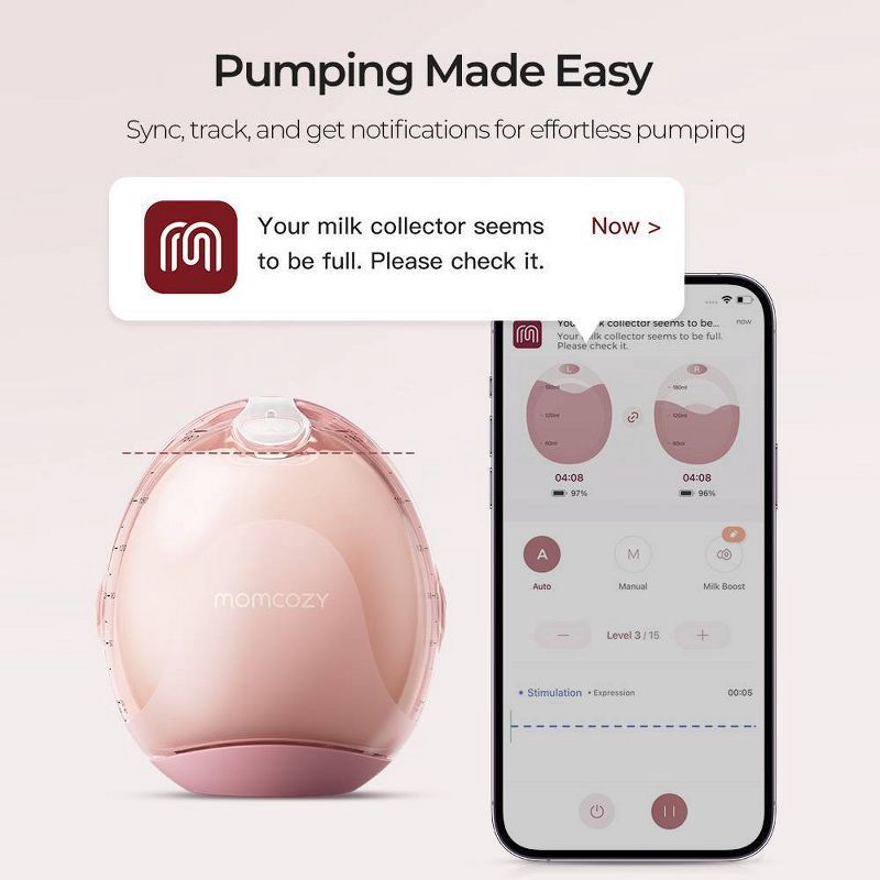 slide 6 of 15, Momcozy Air 1 Ultra-Slim Wearable Electric Breast Pump Set, 1 ct