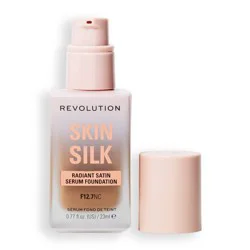 Makeup Revolution Skin Silk Serum Foundation - F12.7NC - 0.77 fl oz: Medium Buildable Coverage, Satin Finish, Face Application