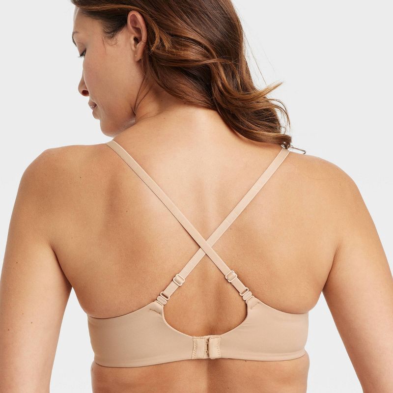 slide 6 of 6, Women's Lightly Lined Full Coverage Bra - Auden™ Pearl Tan 34C: Adjustable Strap, Underwire, Knit Fabric, 1 ct