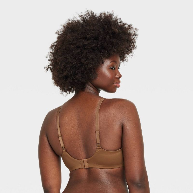 slide 5 of 6, Women's Lightly Lined Full Coverage Bra - Auden™ Brown 32A: Nylon Spandex Blend, Adjustable Straps, Underwire Support, Hand Wash, 1 ct