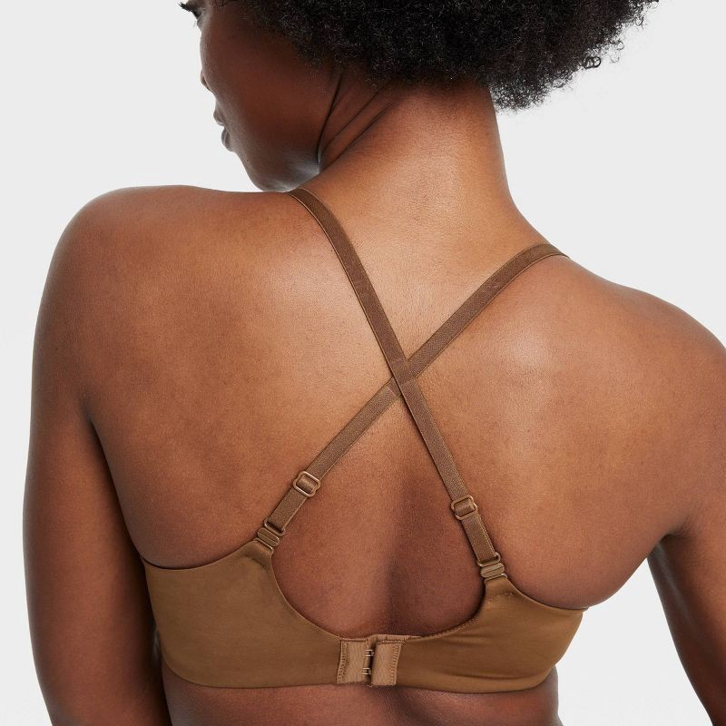 slide 6 of 6, Women's Lightly Lined Full Coverage Bra - Auden™ Brown 36B: Adjustable Strap, Underwire, Molded Cup, 1 ct