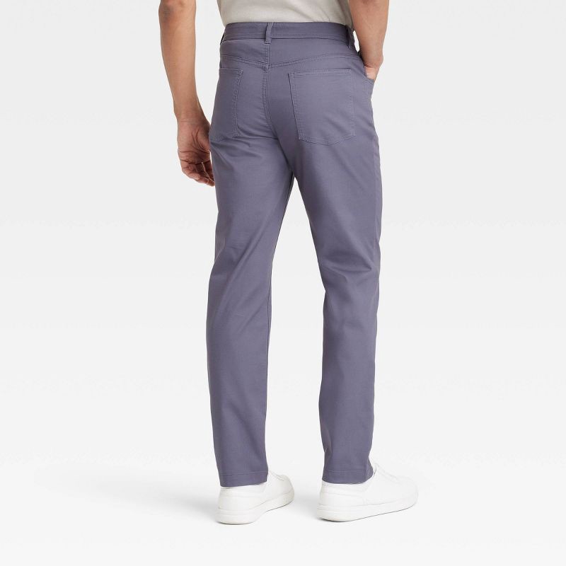 slide 2 of 3, Men's Comfort Wear Slim Fit 5-Pocket Pants - Goodfellow & Co™ - Gray 30x32: Midweight, Stretch, Woven, 1 ct