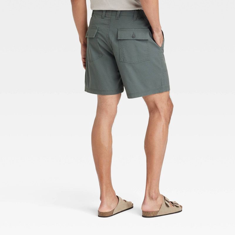 slide 2 of 3, Men's 7" Ripstop Shorts - Goodfellow & Co™ Forest Green XXL: Mid Rise, Woven Fabric, 1 ct