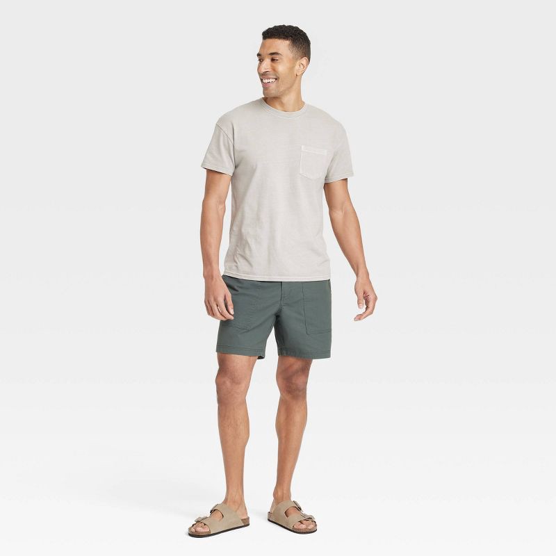 slide 3 of 3, Men's 7" Ripstop Shorts - Goodfellow & Co™ Forest Green XXL: Mid Rise, Woven Fabric, 1 ct