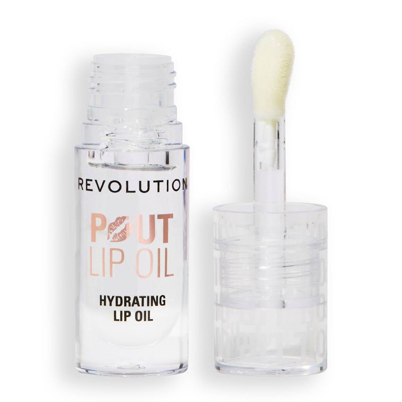 slide 1 of 7, Makeup Revolution Pout Lip Oil - Lychee Clear - 0.1oz, 0.1 oz