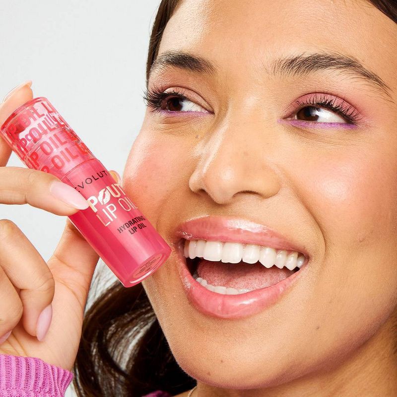 slide 4 of 7, Makeup Revolution Pout Lip Oil - Watermelon Pink - 0.1oz, 0.1 oz