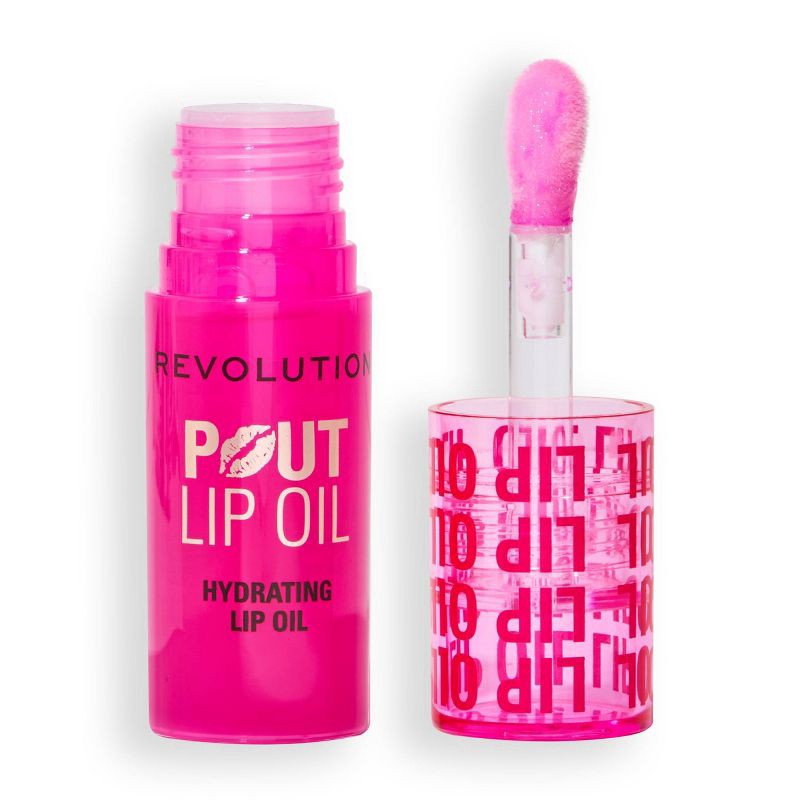slide 1 of 7, Makeup Revolution Pout Lip Oil - Raspberry Pink- 0.1oz, 0.1 oz
