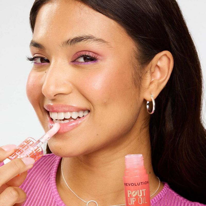 slide 4 of 7, Makeup Revolution Pout Lip Oil - Juicy Peach - 0.1oz, 0.1 oz