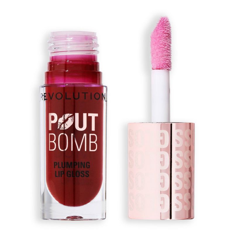 slide 1 of 8, Makeup Revolution Pout Bomb Plumping Gloss - Jelly Berry Mauve - 0.15 fl oz, 0.15 fl oz