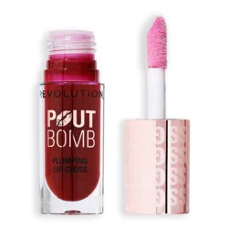 Makeup Revolution Pout Bomb Plumping Gloss - Jelly Berry Mauve - 0.15 fl oz: Liquid, Lip Makeup, Medium Tones