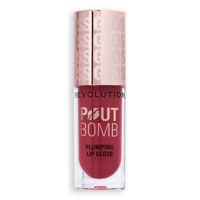 slide 3 of 8, Makeup Revolution Pout Bomb Plumping Gloss - Rosewood Rose Pink - 0.15 fl oz, 0.15 fl oz