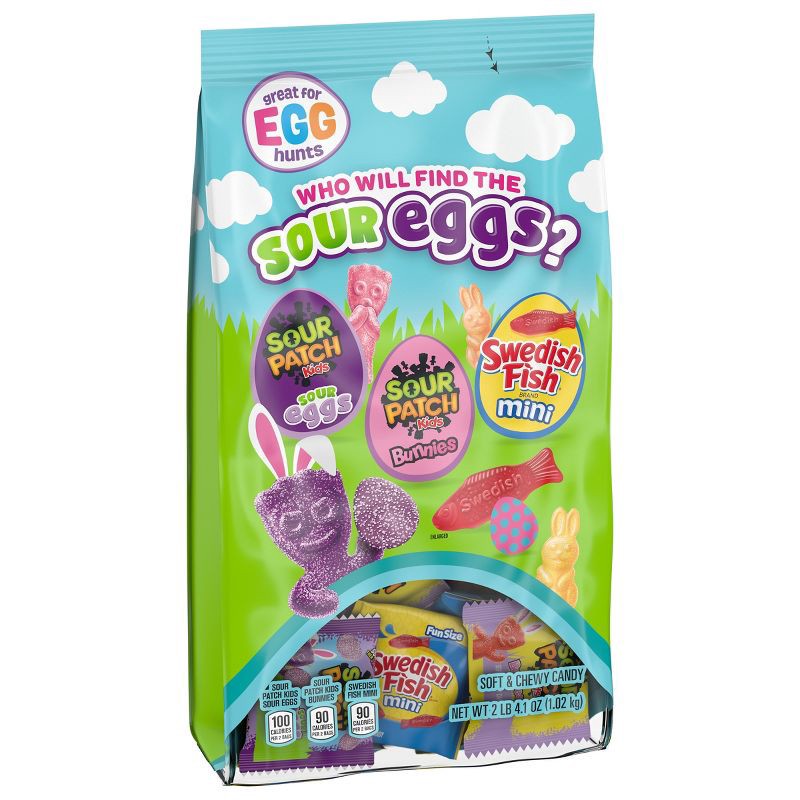 slide 2 of 14, Swedish Fish, Sour Patch Kids' Easter Sour Eggs Candy Variety Pack - 36.1oz/80ct, 36.1 oz, 80 ct