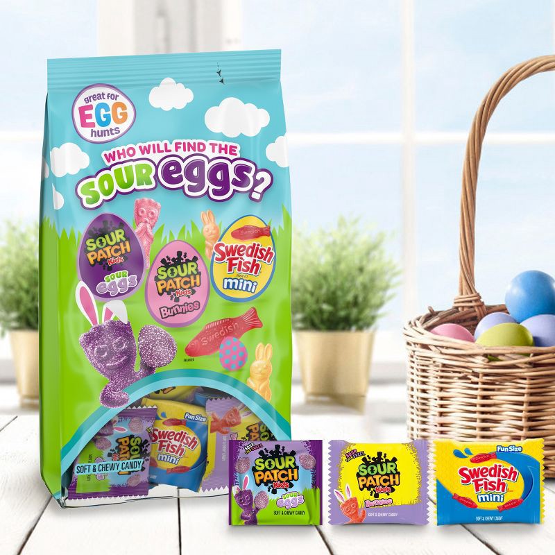 slide 5 of 14, Swedish Fish, Sour Patch Kids' Easter Sour Eggs Candy Variety Pack - 36.1oz/80ct, 36.1 oz, 80 ct