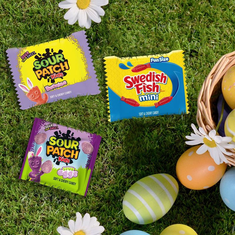slide 8 of 14, Swedish Fish, Sour Patch Kids' Easter Sour Eggs Candy Variety Pack - 36.1oz/80ct, 36.1 oz, 80 ct