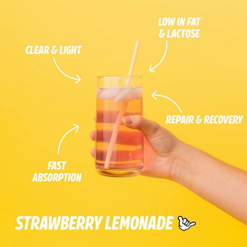 slide 3 of 6, Seeq Clear Protein Powder - Strawberry Lemonade - Whey Protein Isolate - 15 Servings, 15 servings