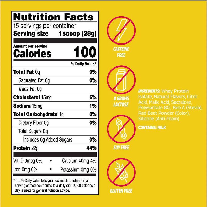 slide 6 of 6, Seeq Clear Protein Powder - Strawberry Lemonade - Whey Protein Isolate - 15 Servings, 15 servings