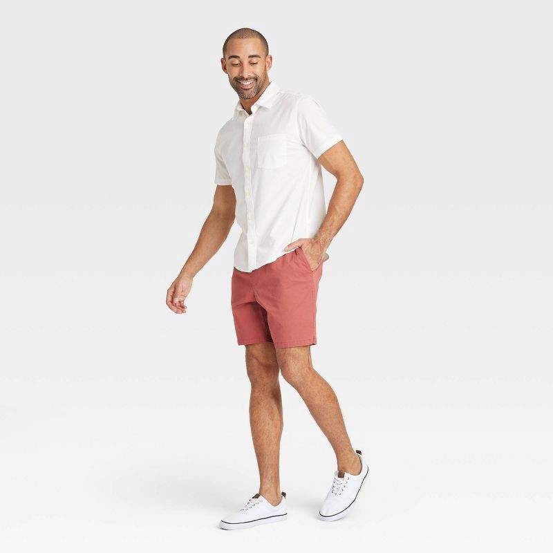 slide 3 of 3, Men's Short Sleeve Poplin Shirt - Goodfellow & Co™ Heathered White XXL: Cotton-Spandex Blend, Front Pocket, 1 ct