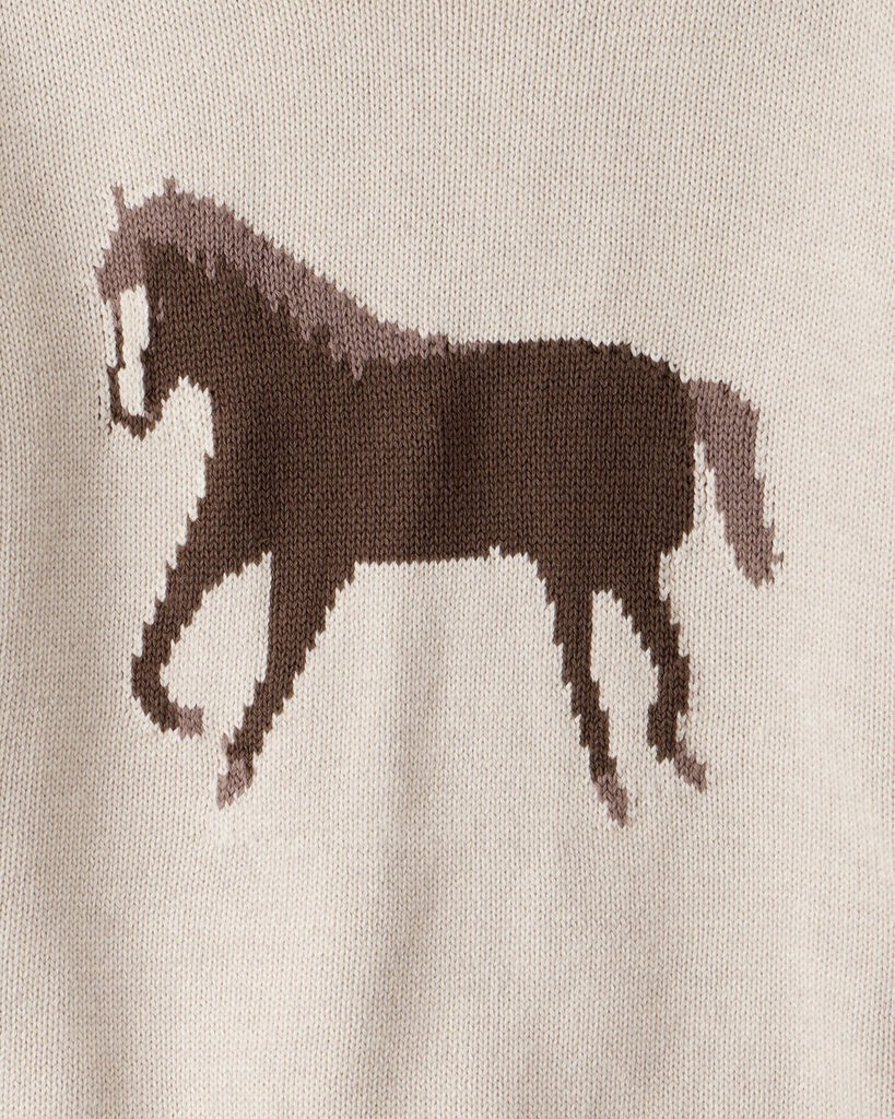 slide 2 of 3, Littleplanet Kid Organic Cotton Horse Sweater Knit Oatmeal Brown 8, 1 ct