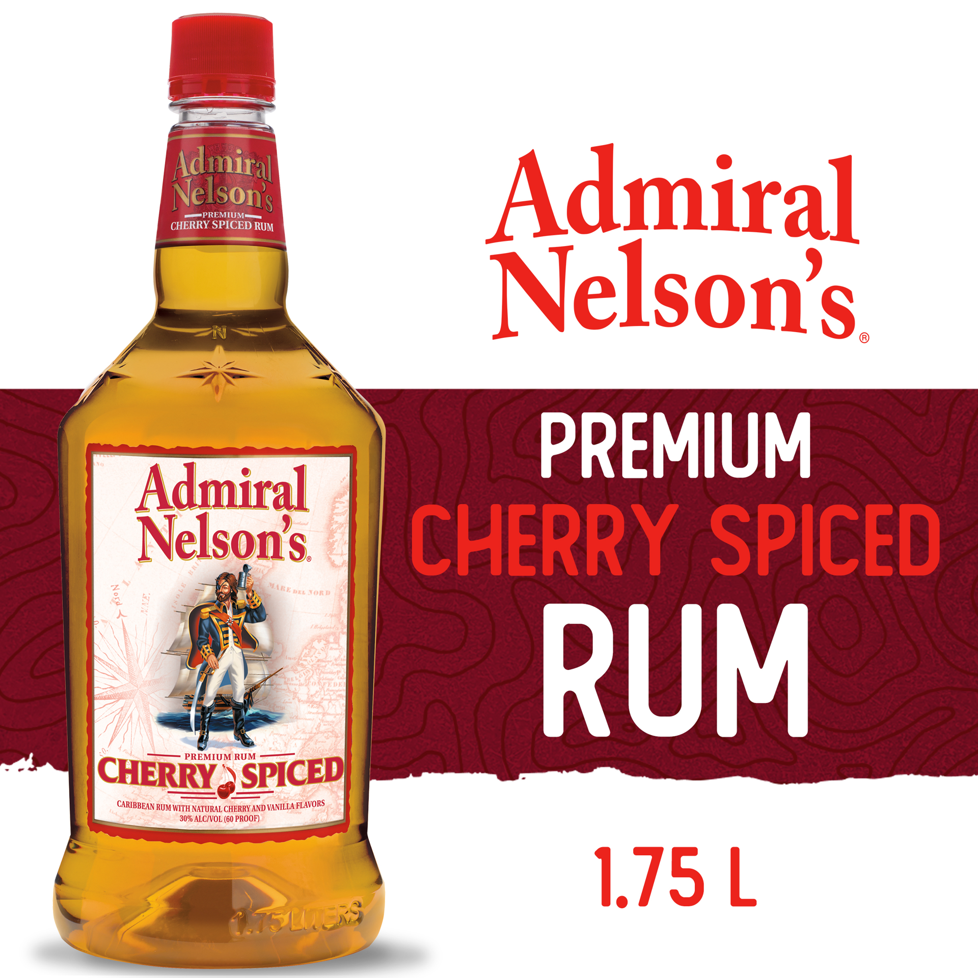 slide 2 of 3, Admiral Nelson's Cherry Spiced Rum, 1.75 liter