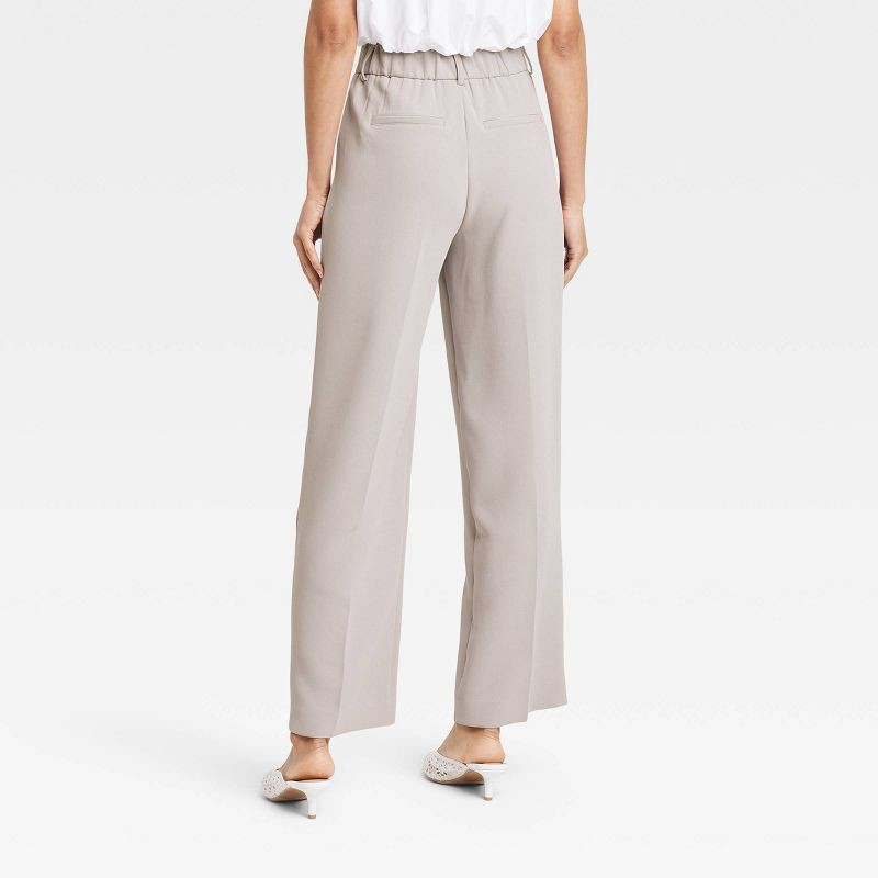 slide 2 of 3, Women's Signature Crepe Essential Trouser - A New Day™ Gray 6: High Rise, Straight Leg, 30.5" Inseam, 1 ct